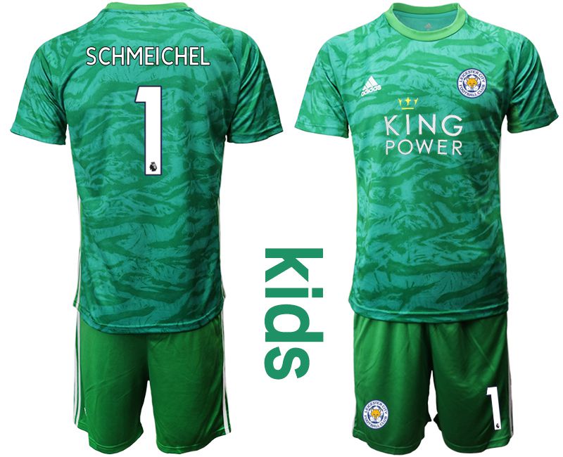 Youth 2019-2020 club Leicester City green goalkeeper #1 Soccer Jerseys